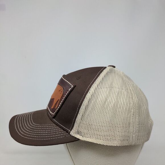 Ivory Headwear Snapback Trucker Hat Brown One Size Adjustable Patch Mesh Back - Picture 3 of 8